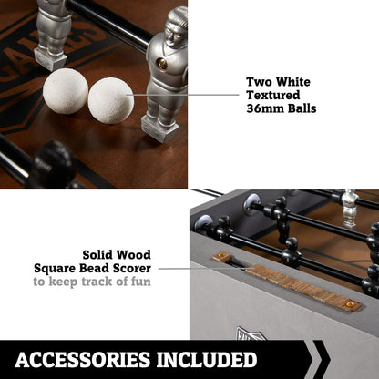 Hall of Games 56” Kinwood Foosball Table Competition Size, Durable and Stylish with Tabletop Sports Soccer Balls, Perfect for Family Game Rooms