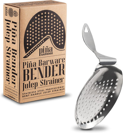 Piña Barware's The Bender - Stainless Steel Julep Style Cocktail Bar Strainer, Polished Finish, 1 Pack