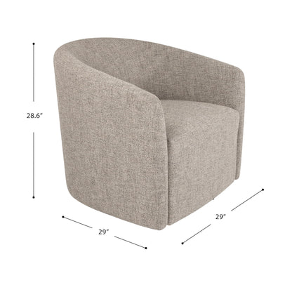 HomePop Upholstered Swivel Accent Chair, Modern Barrel Chair with 360° Swivel Base, Midtone Gray Fabric for Living Room, Bedroom, or Office