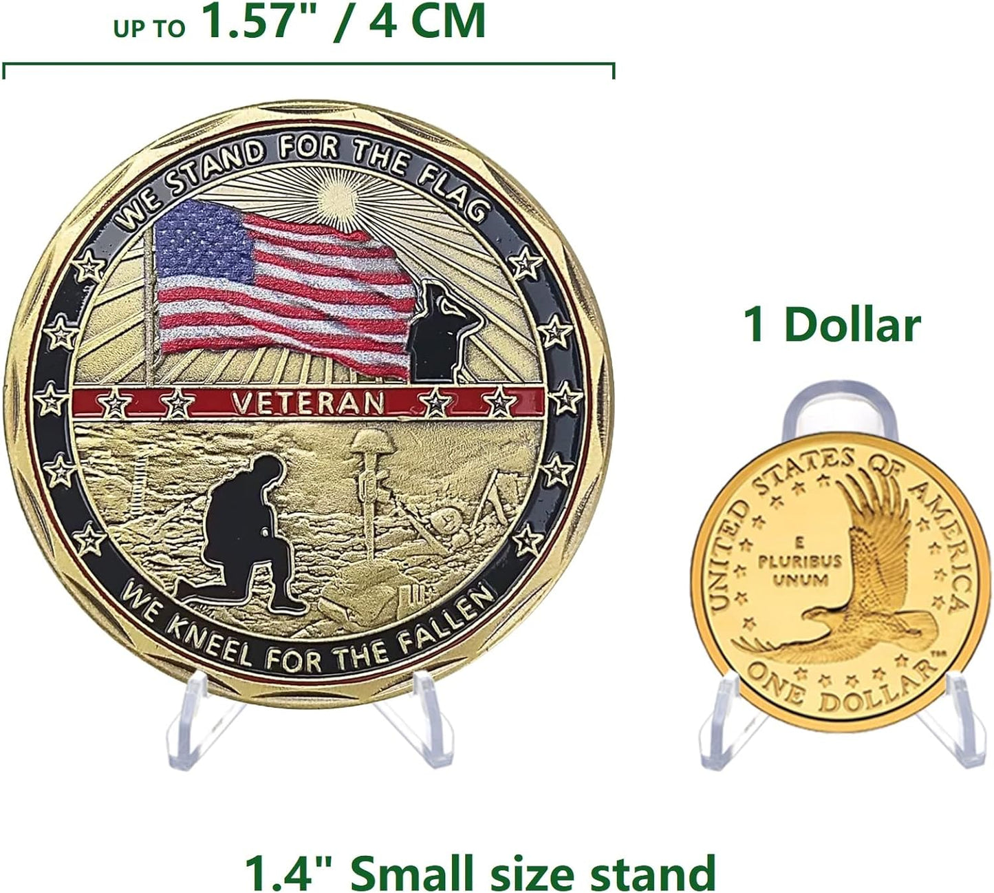 Challenge Coin Display Stand, 25 PCS 1.4" Acrylic Stands for Coins, Trading Cards, Medals, Home Decoration