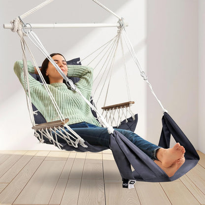 Hammock Universal Chair Footrest - Adjustable Length & One-Size-Fits-Most;Quick-Clip Attachment for Hanging Chairs
