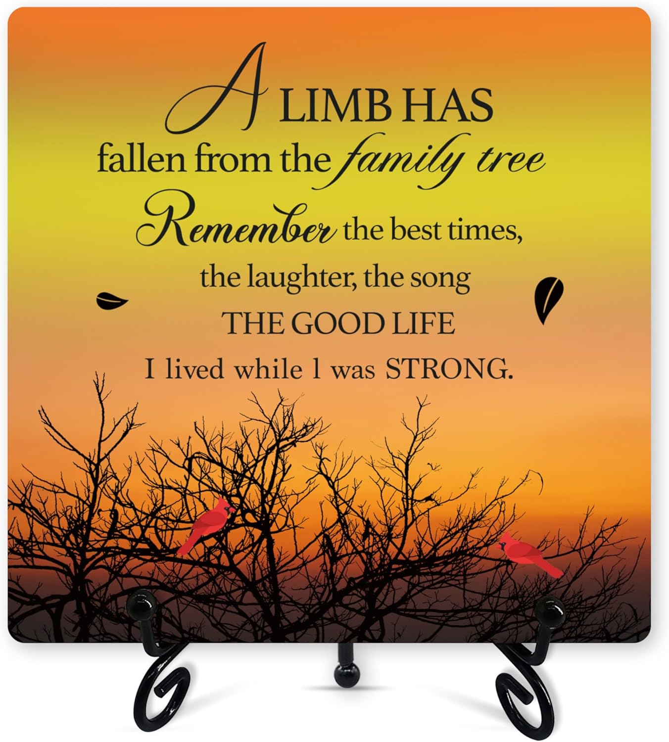 Sympathy Desk Decor, A Limb Has Fallen From Family Tree Sign With Iron Stand, Remembrance Gifts -16