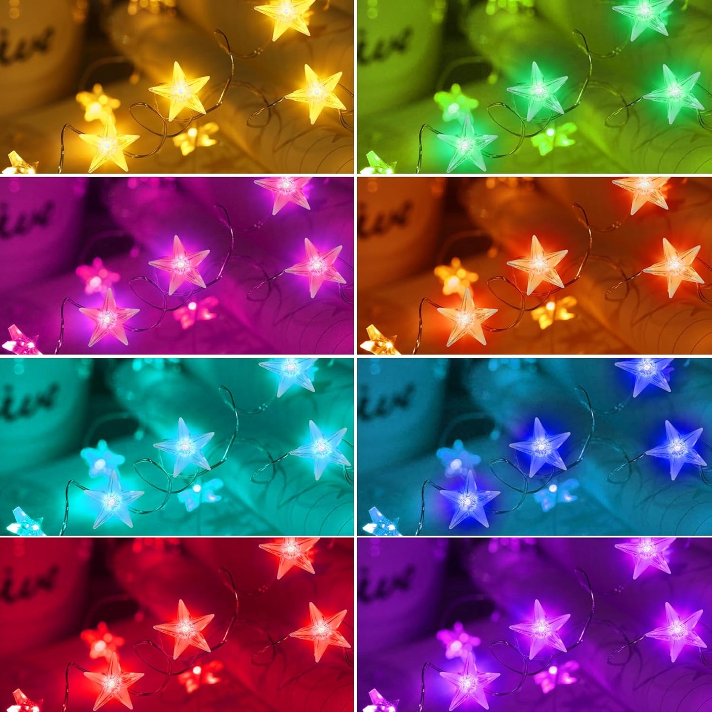 16.4 40 Smart Star Christmas Lights Indoor, FT LED USB Star Lights String, App & Remote Control, Timer Music Sync, Star