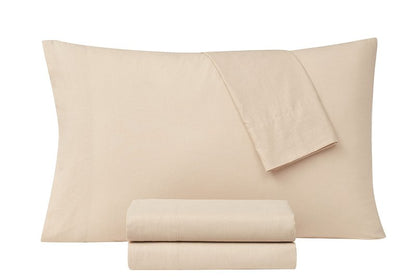 FRYE Cotton Linen Blend Beige 2 Piece Twin Sheet Set