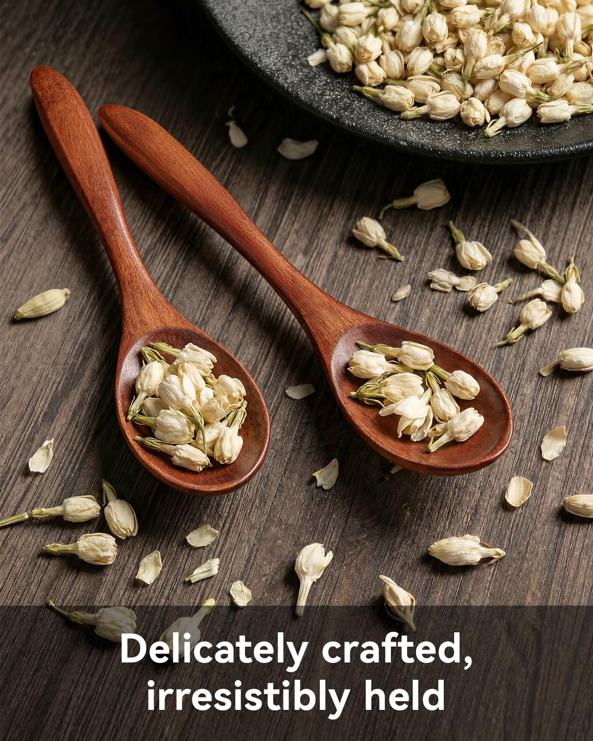 8Pcs Small Wooden Spoons for Eating, Wood Honey Spoon for Tea, Coffee&Soup, Little Tiny Wooden Serving Spoons Set for Cooking Mixing Stirring, 4 Sizes(9.3’’, 7.9’’, 7.1’’, 5.5’’)