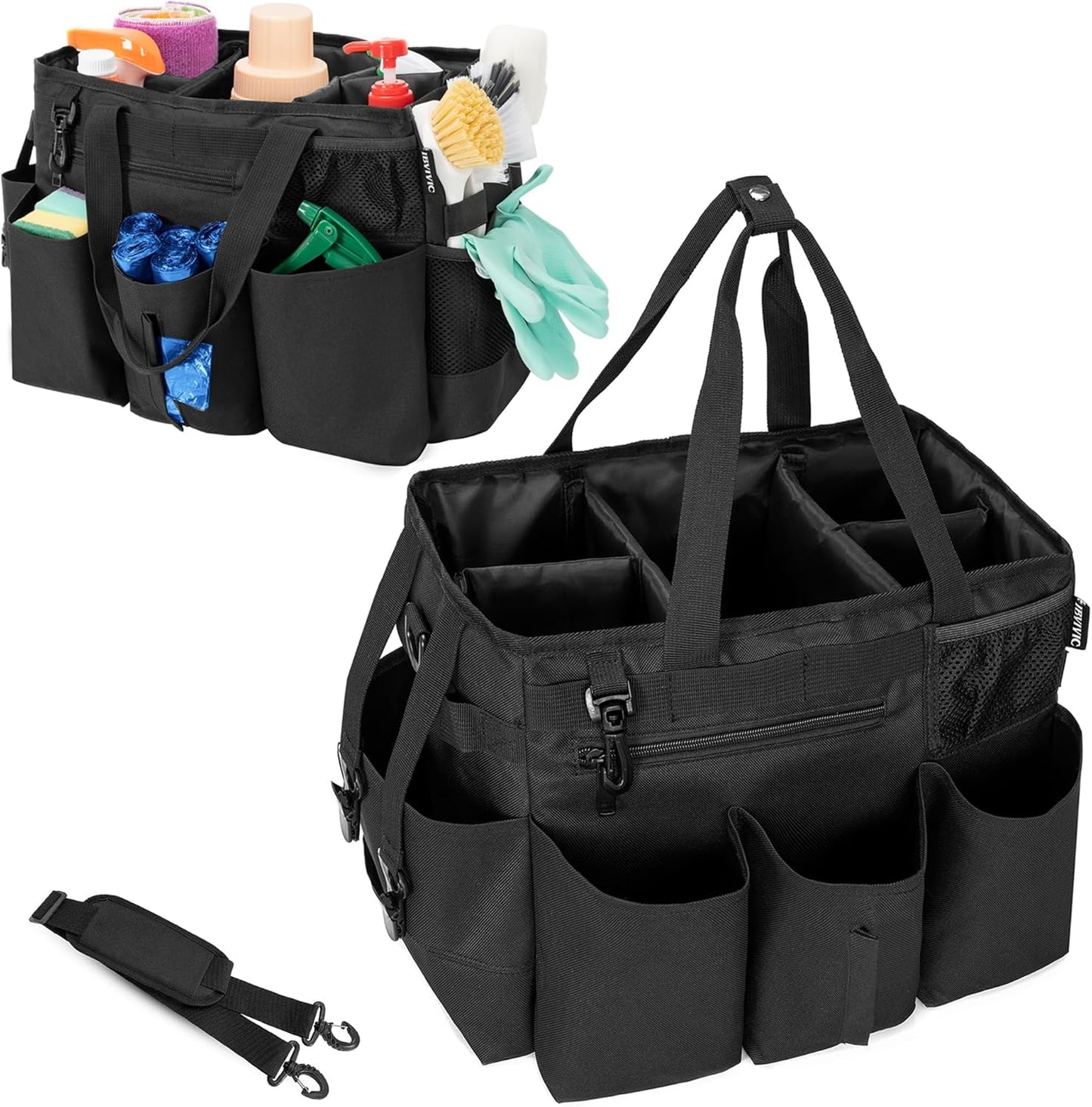 Large Capacity Wearable Cleaning Caddy Bag for Organizing Cleaning Supplies, Tote Bag for Housekeepers