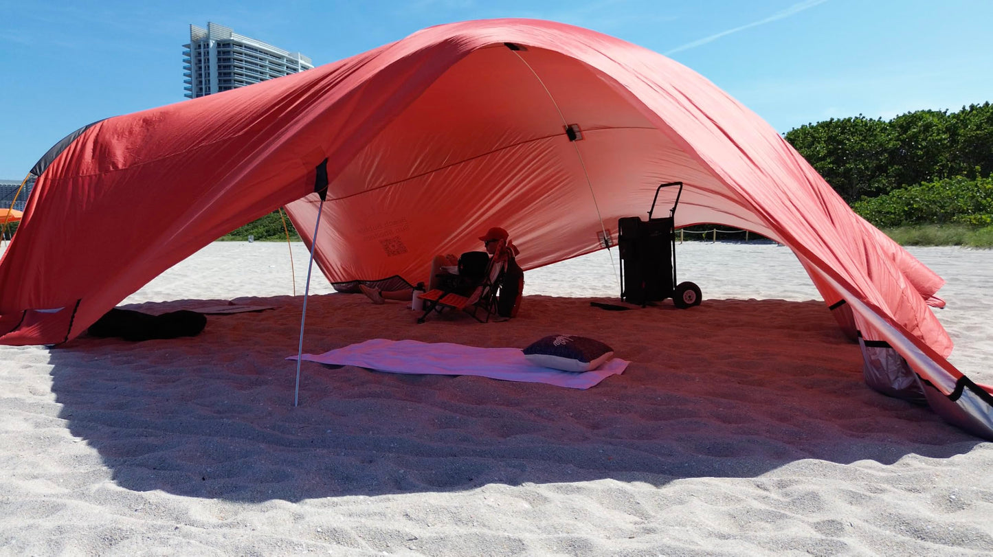 Beach Bubble Family Edition, The Ultimate Private Wind Supported Beach Cabana, +50 UPF, 12 Person Capacity