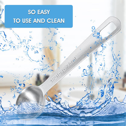 5 PCS Measuring Spoons Tablespoon Measuring Spoon 1/2 tbsp (1.5 tsp | 7.5 ml | 7.5 cc| 1/4 oz) Stainless Steel Measurings Spoons for Kitchen Cooking Spoon(Silver)