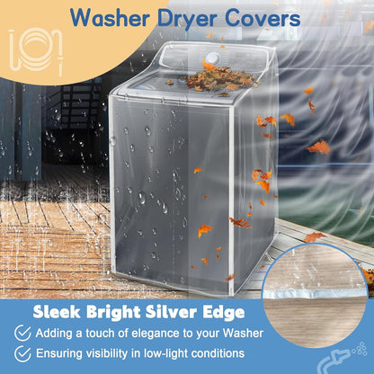 Washer and Dryer Covers - Waterproof and Dustproof Cover for Top Load & Front Load Machines, 29 x 28 x 43 Inches