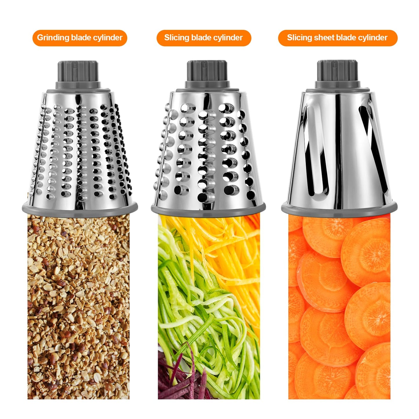 LIOZERIA Rotary Cheese Grater Hand Crank with Suction Base | 3-in-1 Safe Shredder for Cheese, Vegetables & Nuts, Easy to Clean