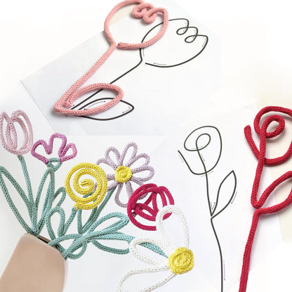 BoFUN DIY Flower Craft Kit for Adults Teens, Floral Wire Art Craft Set with 18 Templates, Wire, Knit Rope, Wedding Party Favors, Women Birthday, Mother’s Day Gifts, Handmade Home Decor (Floral)