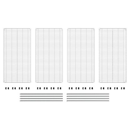 Metro EZ2448NC-4 Super Erecta Industrial Wire Shelving 4-Shelf Convenience Pak, Chrome, 24" x 48" x 74.5"