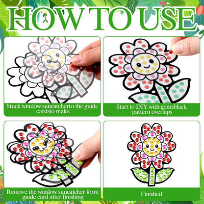 WinnerWhy 36 Sets Spring Diamond Painting Kits DIY Hanging Diamond Art Spring Crafts Butterfly Flower Gem Ornaments for Home Party Decor Sunday School Classroom Activities