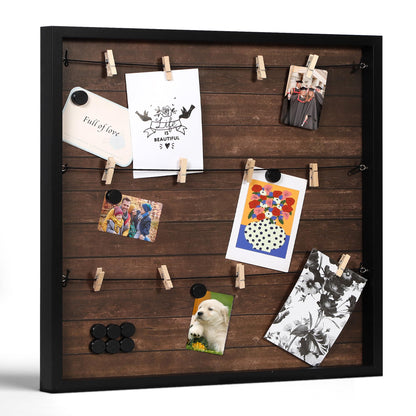 Houseables Picture Board, Photo Board, Photo Display, Picture Collage, Collage Frame, Polaroid Wall Display, Wall Decor, Memory, Postcard, Magnetic, Bulletin, Hanging with Clips, String, Bedroom, 20in