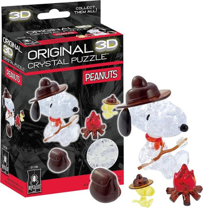 BePuzzled Peanuts Snoopy Campfire 3D Crystal Puzzle - Challenging Fun for Ages 12+ | Perfect Display Piece