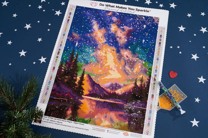 DIAMOND ART CLUB Starry Night - Night Music Diamond Painting Kit, Fun DIY Crafts for Adults, Square Diamond Art Canvas, 13" x 18" (33 cm x 46 cm)