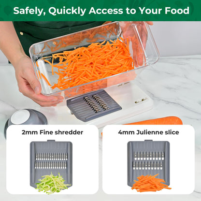 SUSTEAS Vegetable Chopper Mandoline Slicer,6 Blade Pro Food Chopper, Onion Potato Dicer, Veggie Cutter for Salad, Carrot, Cucumber Home Kitchen Gadgets Accessories Essentials(10 in 1, Grayish White)