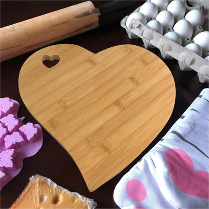 Heart Shaped Charcuterie Board, Unique Wooden Cutting Board for Meat and Cheese Platter (Bamboo)