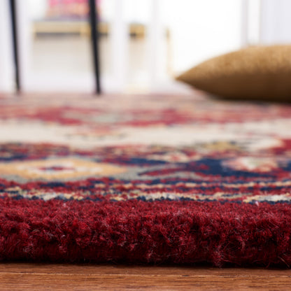 SAFAVIEH Heritage Collection Area Rug - 8' Square, Red, Handmade Wool, Traditional Oriental Medallion Design, Ideal for Living Room, Bedroom, Dining Space (HG625A)