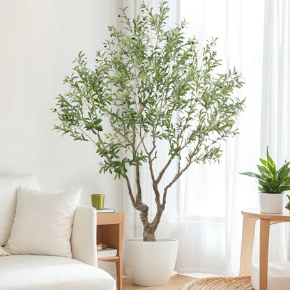 Faux Olive Tree 8.2ft(98in) Tall with Large Realistic Trunks and Big Olive Fruits, Fake Floor Potted Artificial Plants for Home Office Garden Indoor Decor (8.2feet)