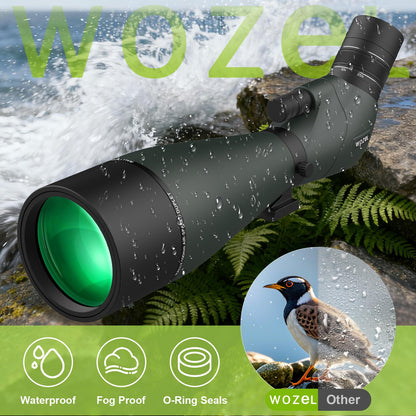 WOZEL 25-75x100 Spotting Scopes for Bird Watching - 45 Degree Angled BAK4 Prism High Definition Waterproof HD Spotter Scope for Bird Watching with Carrying Bag