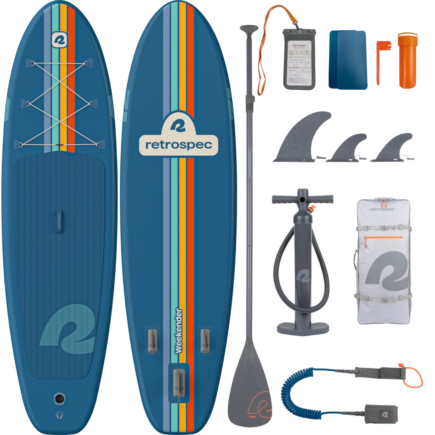 Retrospec Weekender Inflatable Paddle Board with Beach Accessories - 10'6" X 32in SUP Board, Textured Deck Pad, Pump & Travel Bag - Lightweight iSUP