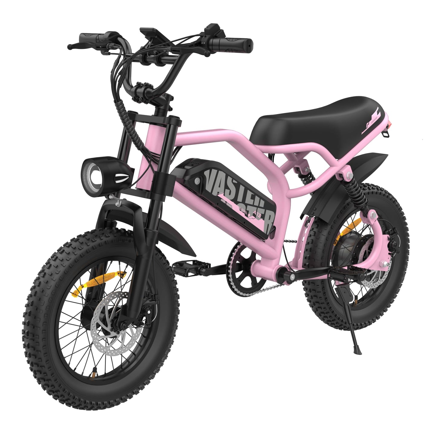 VDL Mountain Electric Bike for Teenager, 16" Fat Tire Ebike, Wider Seat 800W Peak Motor, Removable Battery, Front Fork Suspension, 20MPH, UP to 35 Miles Mountain Ebike, Black-Pink