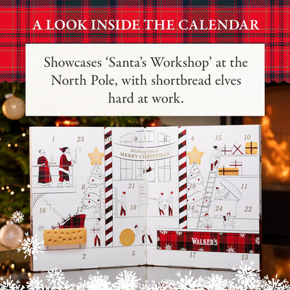 Walker’s Advent Calendar - Limited Edition Shortbread Cookies from Scotland | 24 Count (10.4 oz) - Festive Shapes & Flavors