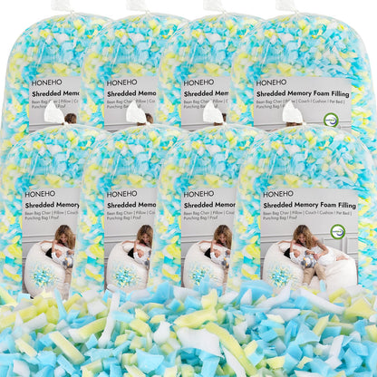 HONEHO 40lbs Shredded Memory Foam Bean Bag Filler, Soft and Convenient Bean Bag Filling Pillow Stuffing for Beanbag, Couch, Cushion, Stuffed Animals, Dog Bed, Arts Crafts