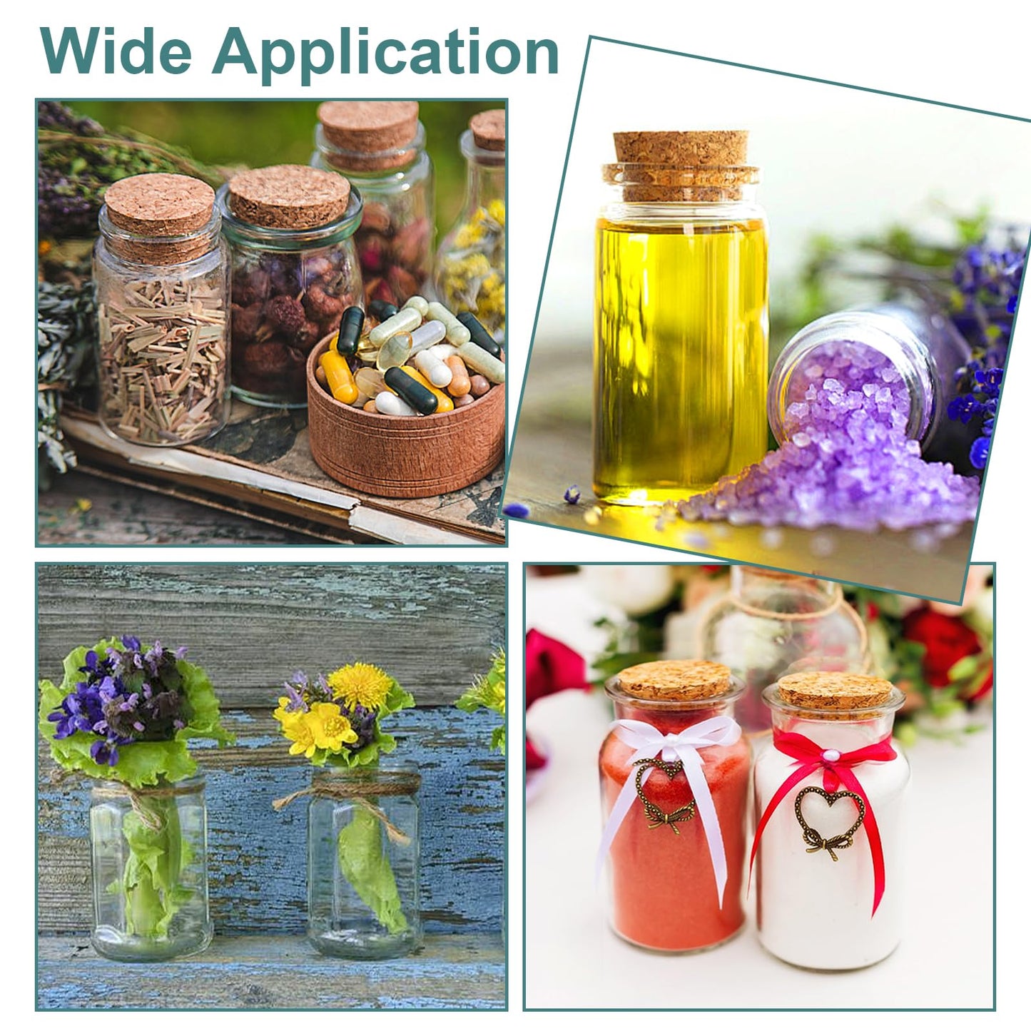 Acetiti 12 Pcs 100ml Mini Glass Bottles, Small Glass Jars with Cork Stoppers Lids, Empty Spell Jars Miniature Potion Bottles Message Wishing Bottle for Wedding Party Favours DIY Crafts Decoration