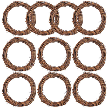 Grapevine Wreath Set, Marrywindix 10 Pieces Natural Vine Branch Wreath Christmas DIY Rattan Wreath Garland for Christmas Holiday Craft Wedding Decor (6 in.)