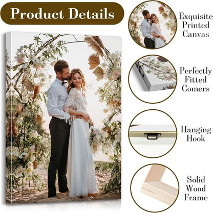 Custom Canvas Prints by [Brand Name] - Personalized Photo Wall Art for Weddings, Family, and Pets | 16x8 Wrapped Frame