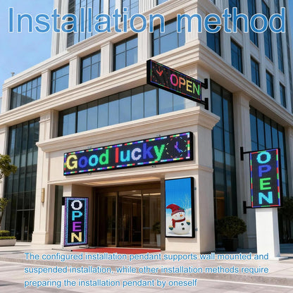 ZONTRONCM P10(52" * 14") Scrolling Programmable Led Sign Custom Outdoor Digital For Business Display Screen Matrix Panel Electronic Message Board Neon Full Color Advertising Light Wifi Control
