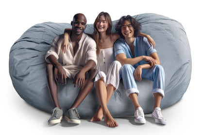 Lumaland Outdoor/Indoor Bean Bag 7ft, Water-Repellent and Fading-Resistant, Comfortable Sack Chair for Patio, Backyard, Frontyard, Deck, Garden, Swimming Pool and Home, Dark Grey