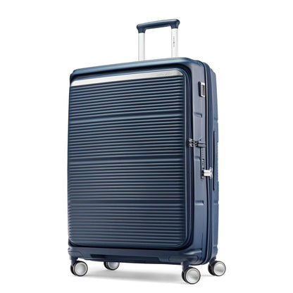 Samsonite Paralux Large Checked Luggage - Innovative Design - Quick Access Front Pocket - Dual Suspension Wheel Technology - TSA Lock - Expandable - Includes Removable Packing Cubes - Midnight Navy