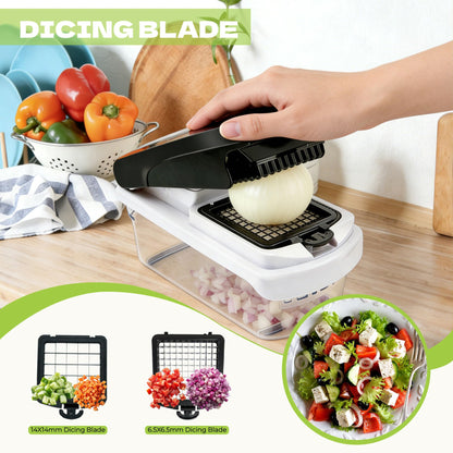 LENoll 17-in-1 Vegetable Chopper, Multifunctional Mandoline Slicer, Onion Dicer Veggie Cutter with Container & Gloves, Food Chopper for Potato Carrot Garlic Salad, Kitchen Gadgets for Home Cooking