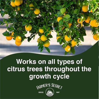 Farmer's Secret Citrus Tree Booster Fertilizer - Super Concentrated Formula for All Citrus Trees | 8oz