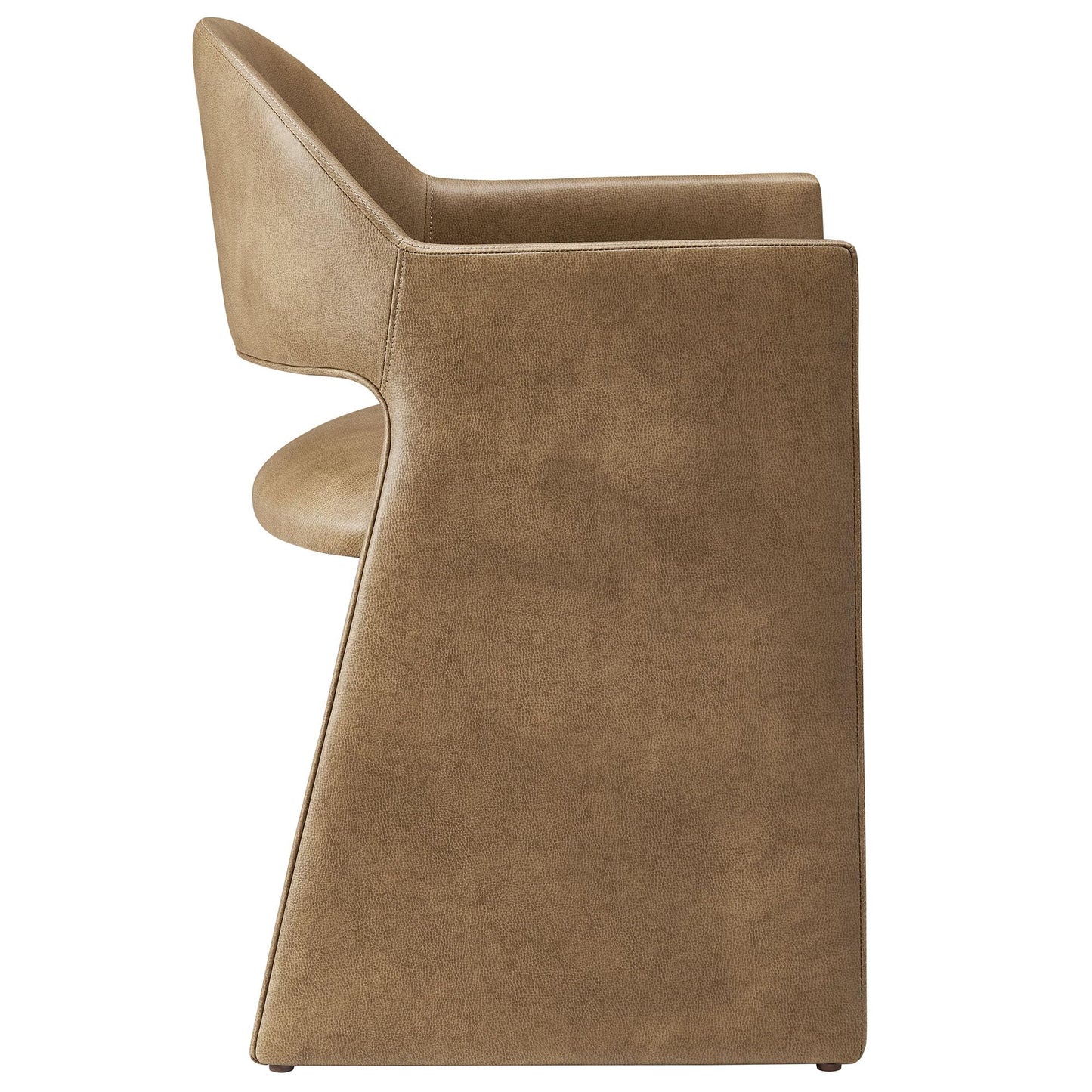 Modway Talia Vegan Leather Dining Armchair in Toast