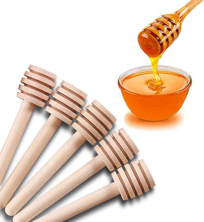 25 Pcs Mini Wooden Honey Sticks Dipper, 3 Inch Honey Spoons for Dispensing Honey