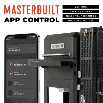 Masterbuilt® Gravity Series® 600 Smoker Grill - Digital Charcoal Grill,WiFi Technology, GravityFed™ Charcoal Hopper, 600 Cooking Sq. Inches, Black, Model MB20041023