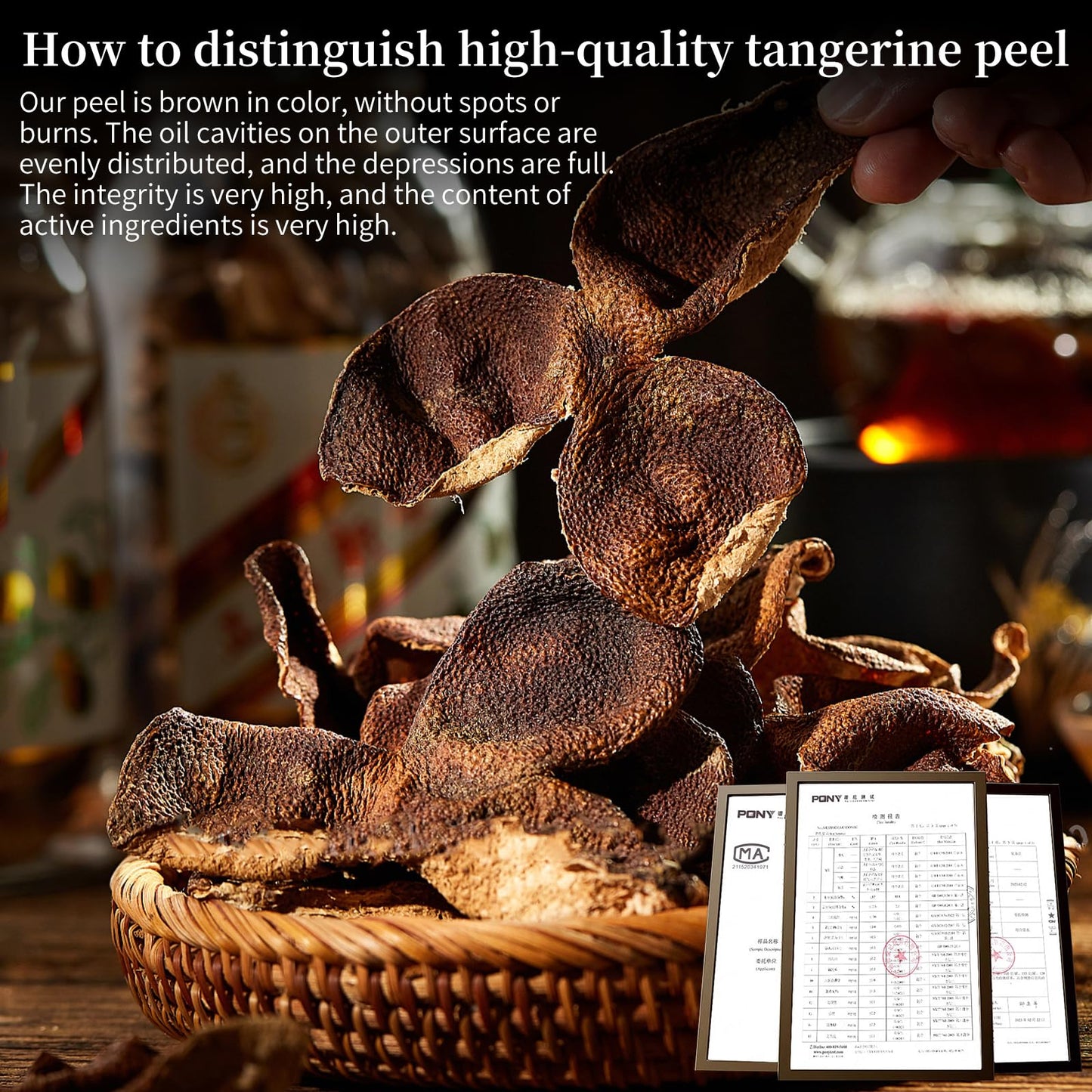 Hee Creek 2018 Year Dried Tangerine Peel 2.12oz/60g Matured Mandarin Peel Chen Pi Dried Citrus Peel Xinhui Tangerine Orange Peel, Support Throat Comfort, Sulfur Free, No Additives 新会陈皮