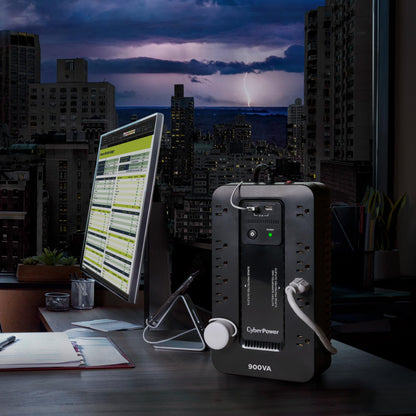 CyberPower ST900U Standby UPS Battery Backup and Surge Protector, 900VA/500W, 12 Outlets, 2 USB Charging Ports, Compact, UL Certified
