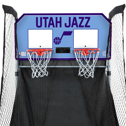 Pop-A-Shot - Home Dual Shot with Utah Jazz NBA Graphics l Sensor Scoring l 16 Game Modes l 7 Balls l Foldable Storage l for All NBA Fans