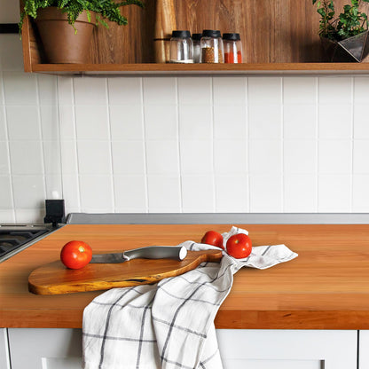 John Boos Rectangular Wooden Blended Cherry Counter & Island Top Cutting Board 24”x25” – 1.5” Thick, 25-lb Non-Reversible Countertop Butcher Block with Eased Edges & Edge-Grain – Made in the USA