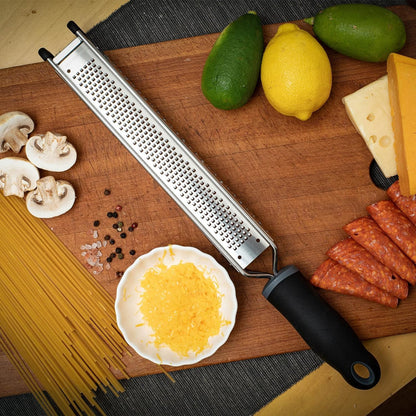 3 in 1 Cheese Grater Zester Citrus Lemon 304 Stainless Steel Zester Versatile Sharp Tool for Parmesan Cheese Ginger Garlic Nutmeg Chocolate Vegetables Fruits 15''