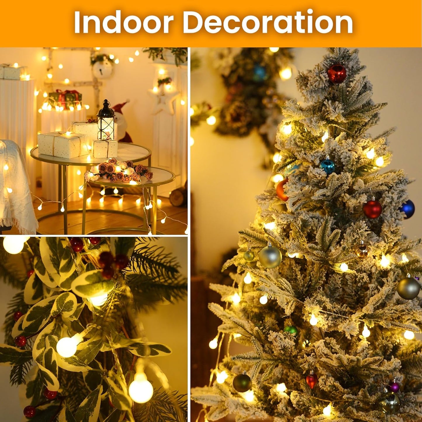 200Led 75FT 8 Dailyart Globe String Lights, Waterproof Fairy Lights Plug in Modes with Remote Control, Brightness