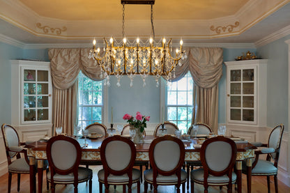 TOCHIC Crystal Chandelier Light Fixture, 18 Lights Luxury K9 Crystal Candle Chandeliers for Dining Living Room, L 40" Farmhouse Maria Theresa Chandeliers Ceiling Pendant Lighting for Bedroom Kitchen