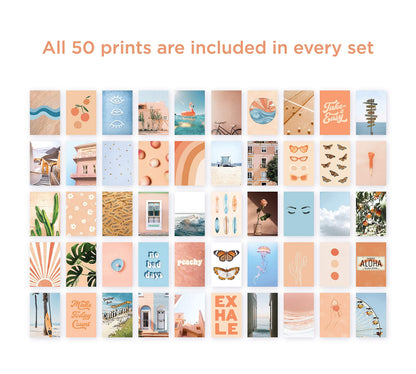 HAUS AND HUES Peach Photo Collage Kit - Wall Aesthetic Collage Kit for Teens (Set of 50)