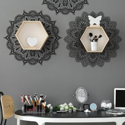 Sistink Large Mandala Stencils for Painting - Folk Rangoli Mandala Large Stencils for Painting on Wall Furniture Decor