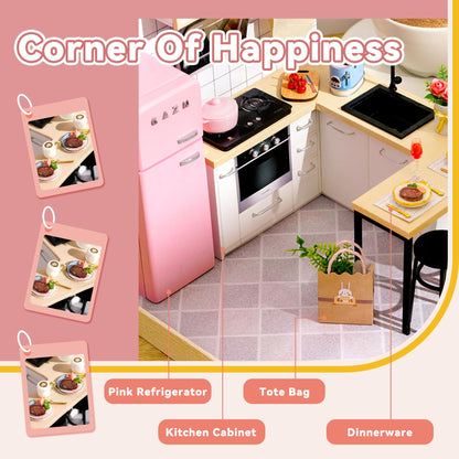 Flever Dollhouse Miniature DIY House Kit Creative Room with Furniture for Romantic Artwork Gift (Taste of Life)
